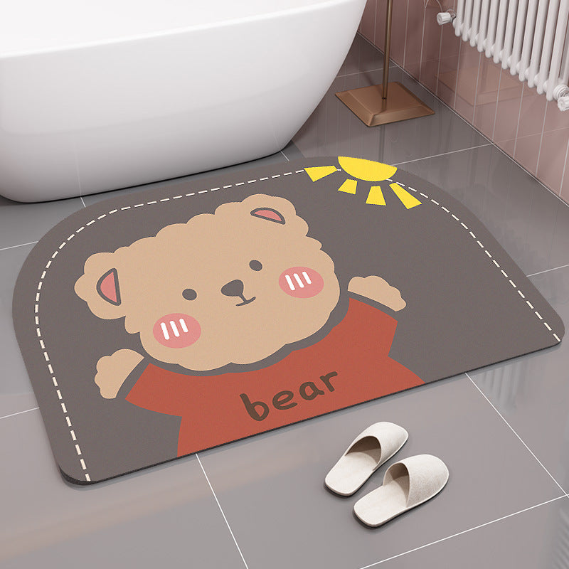 Cute Bear-Themed Bath Mat