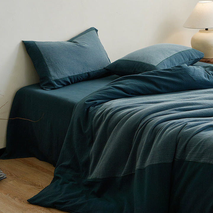 Premium linen bedding with stonewashed texture and double reversible function