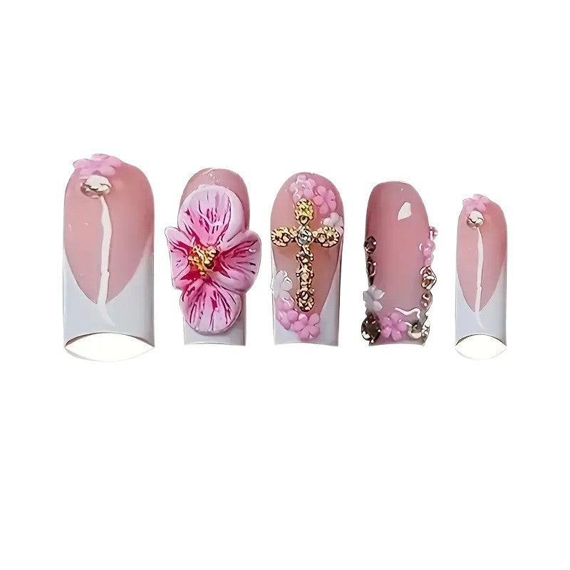 Artistic Floral Acrylic Nail Enhancements Kalsten