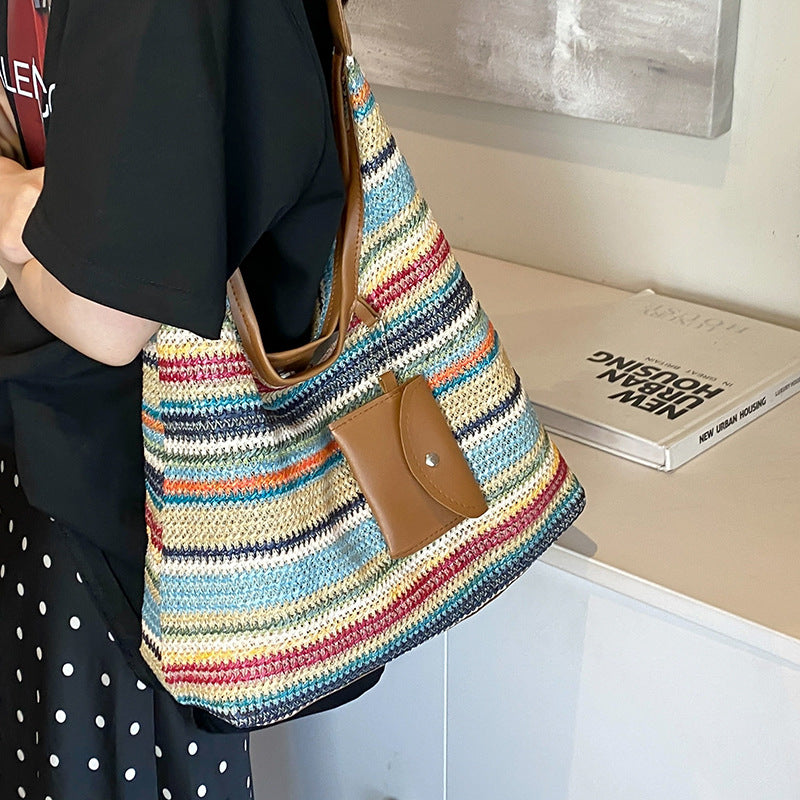 Bohemian Woven Straw Shoulder Bag