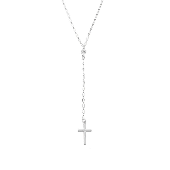 Dainty Cross Lariat Necklace Kalsten