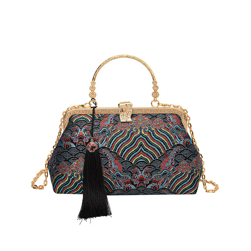 Vintage Embroidered Designer Handbag