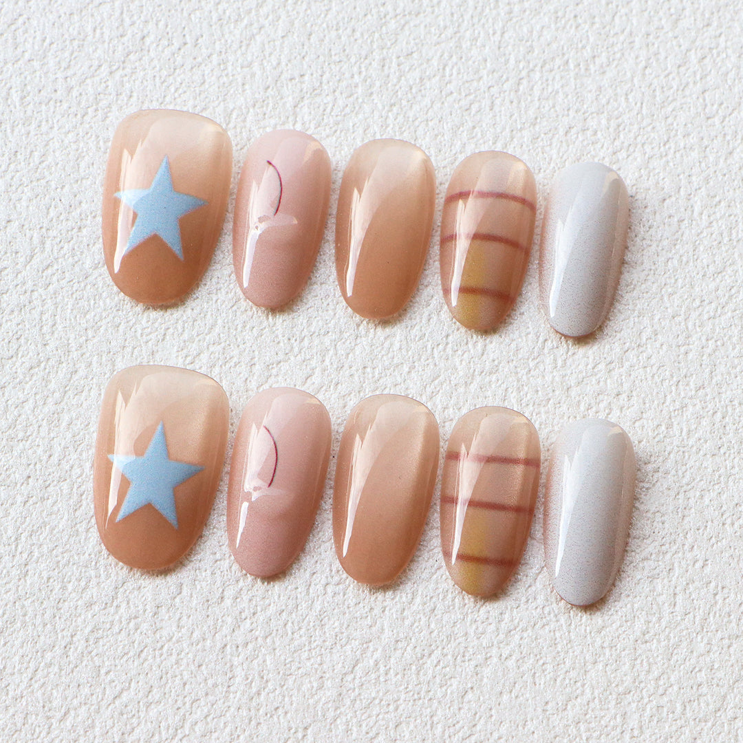 Creative Star Design Press-On Nail Art
