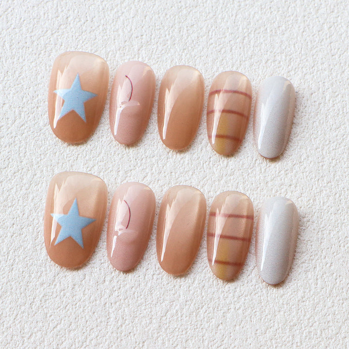 Creative Star Design Press-On Nail Art