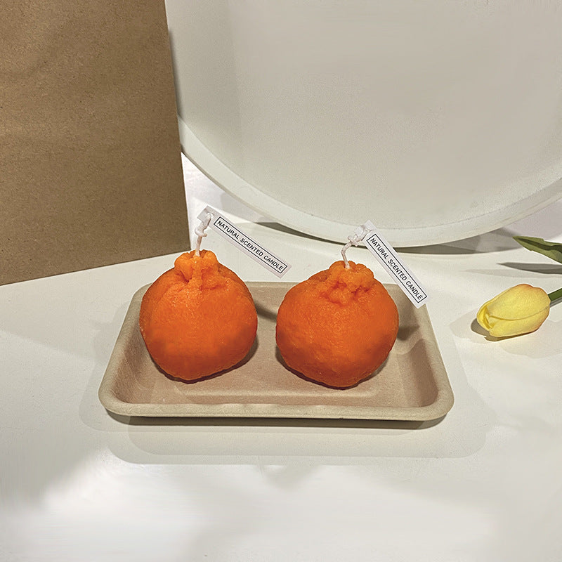 Hand-Poured Realistic Orange-Shaped Scented Decorative Candle
