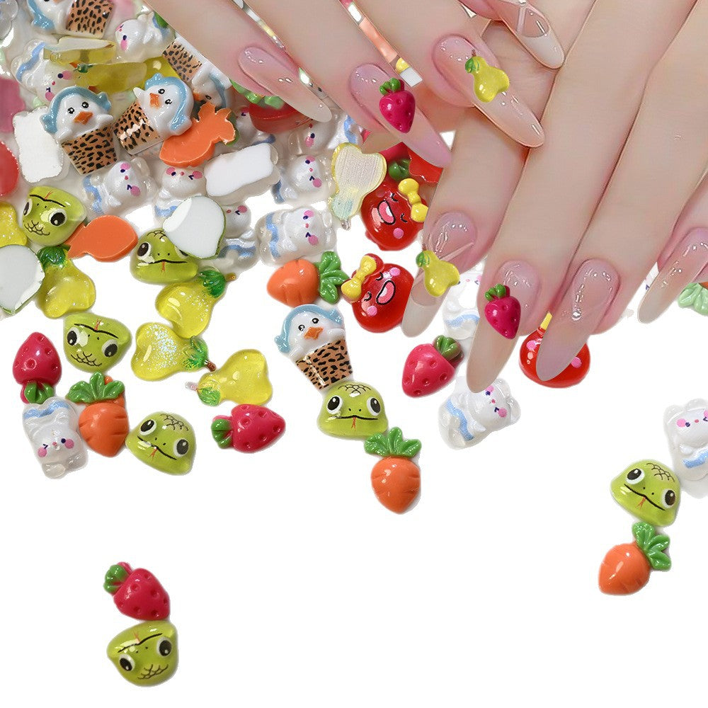3D Fruit-Themed Nail Art Charms Set