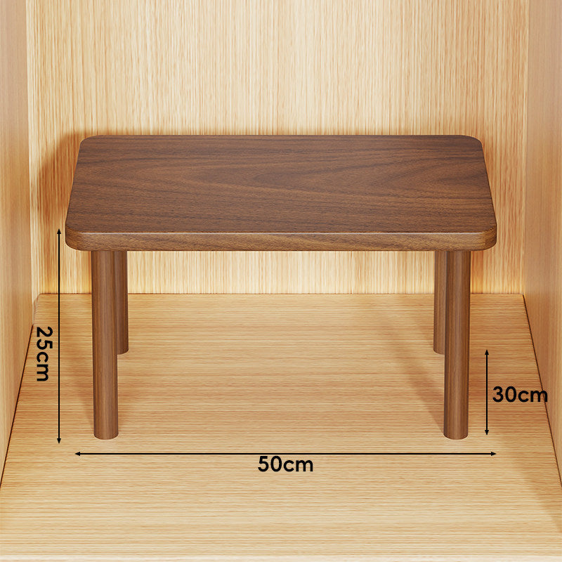 Height-Adjustable Rectangular Wooden Riser Table with Detachable Round Legs