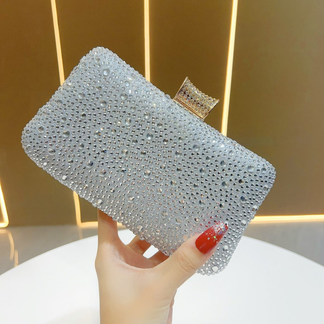 Glittering Crystal-Studded Evening Clutch