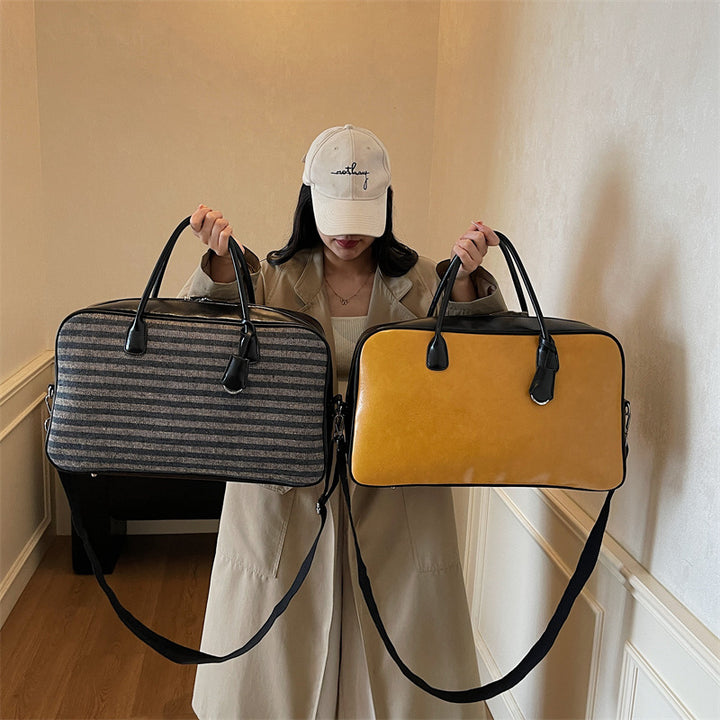 Premium Leather Weekender Duffle Bag