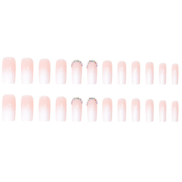 Elegant Glossy French Tip Press-On Nails Kalsten