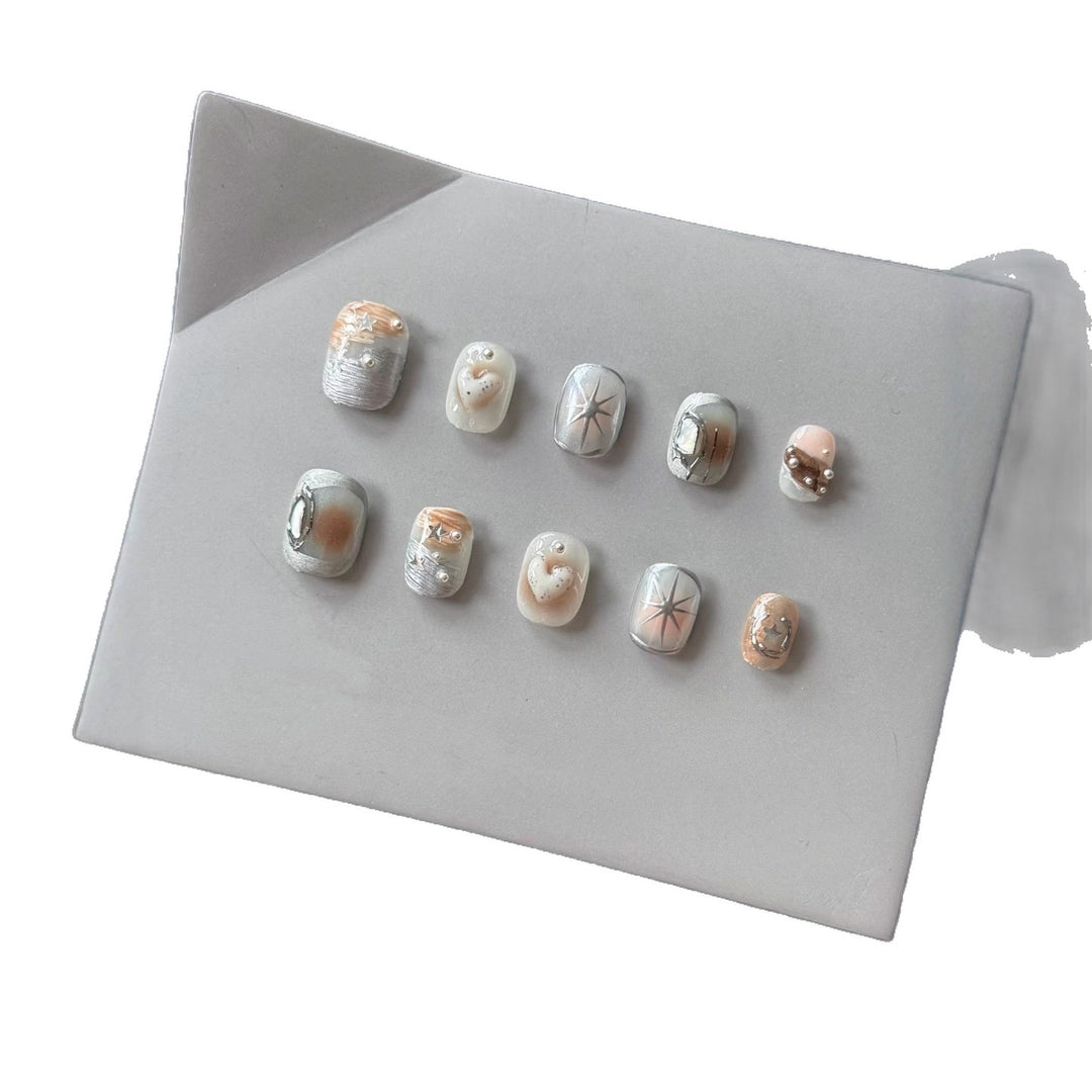 Artistic 3D Shell-Theme Press-On Nail Set