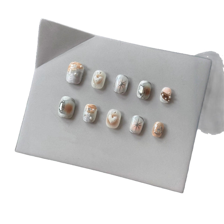 Artistic 3D Shell-Theme Press-On Nail Set