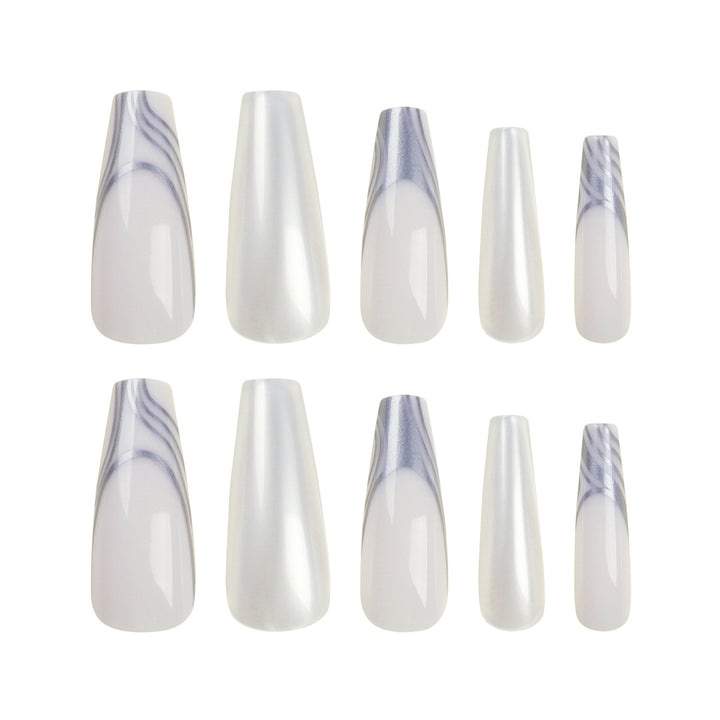 Artificial nail extensions with marbled design Kalsten