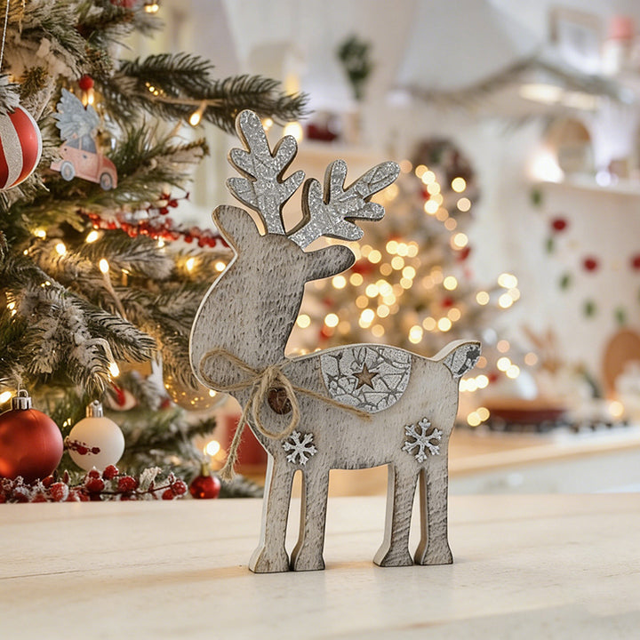 Wooden Reindeer Figurine