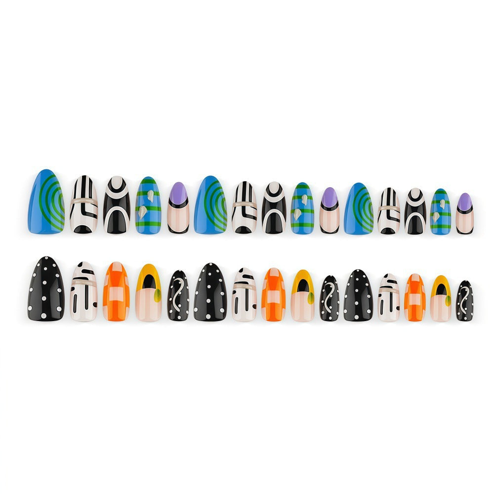 Creative nail tips with geometric designs Kalsten
