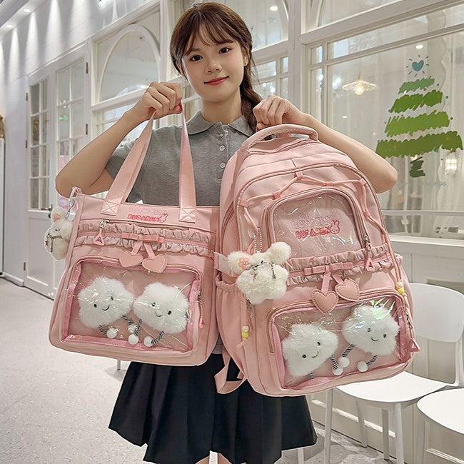 Transparent Front Pocket Casual Backpack Kalsten