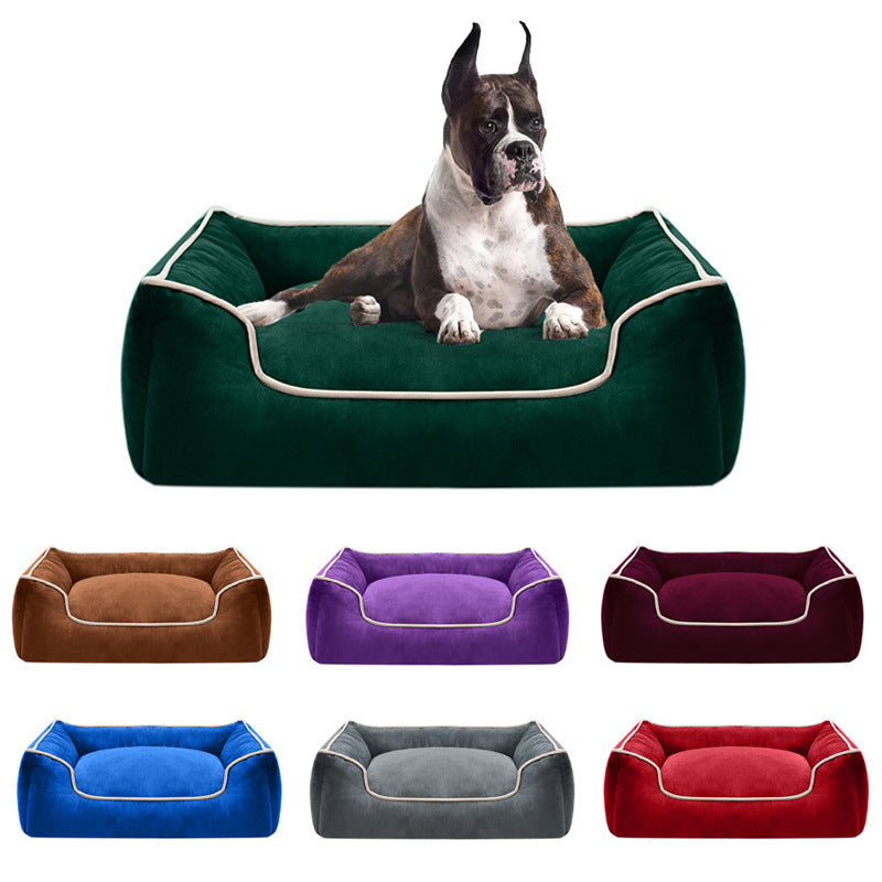 Cozy Velvet Dog Bed