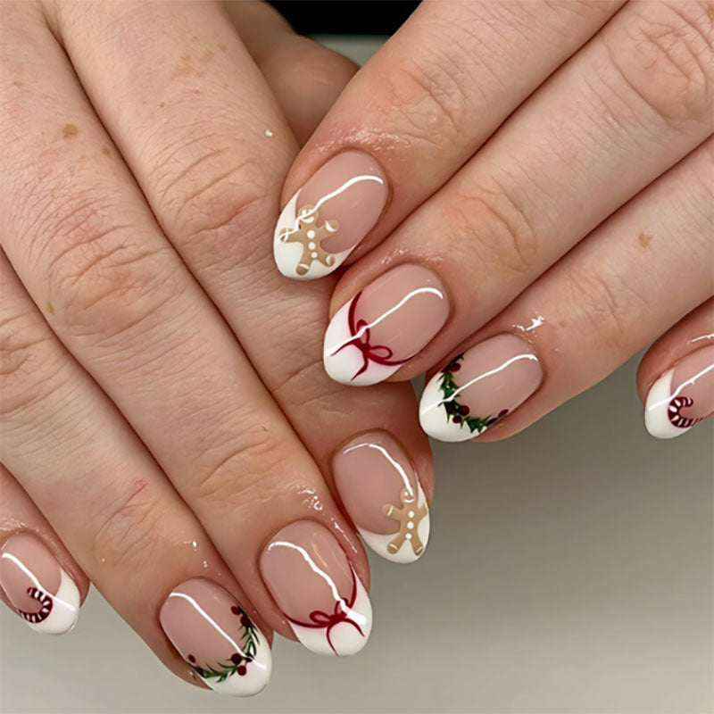 Holiday Themed Press-On Nail Art