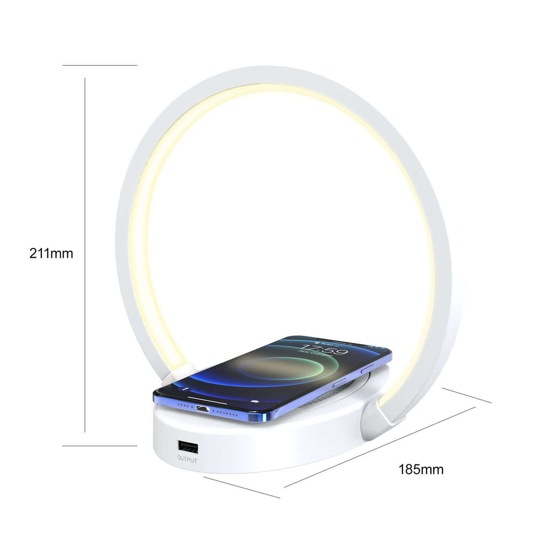 Night Lights Lamp Bluetooth Speaker Table Light With 10W Wireless Charger USB Port Phone Holder With Dynamic Color | Kalsten