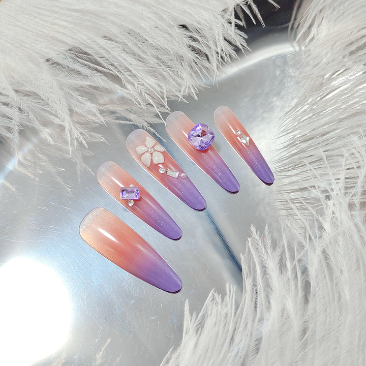 Creative Nail Art Set with Glitter and Flower Design Kalsten