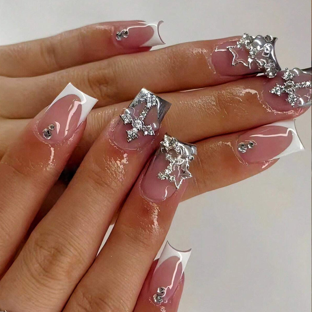 Glamorous Rhinestone Decorative Stiletto Nail Extensions Kalsten