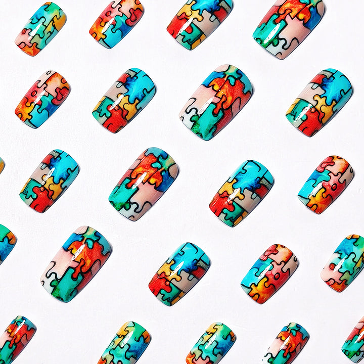 Puzzle-Themed Nail Art Kalsten