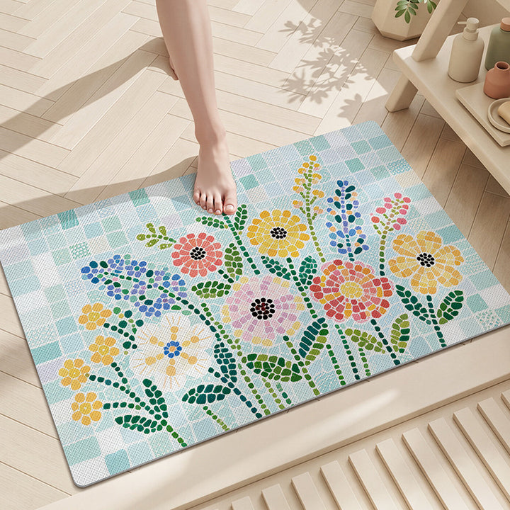 Floral Non-Slip Bath Mat Kalsten