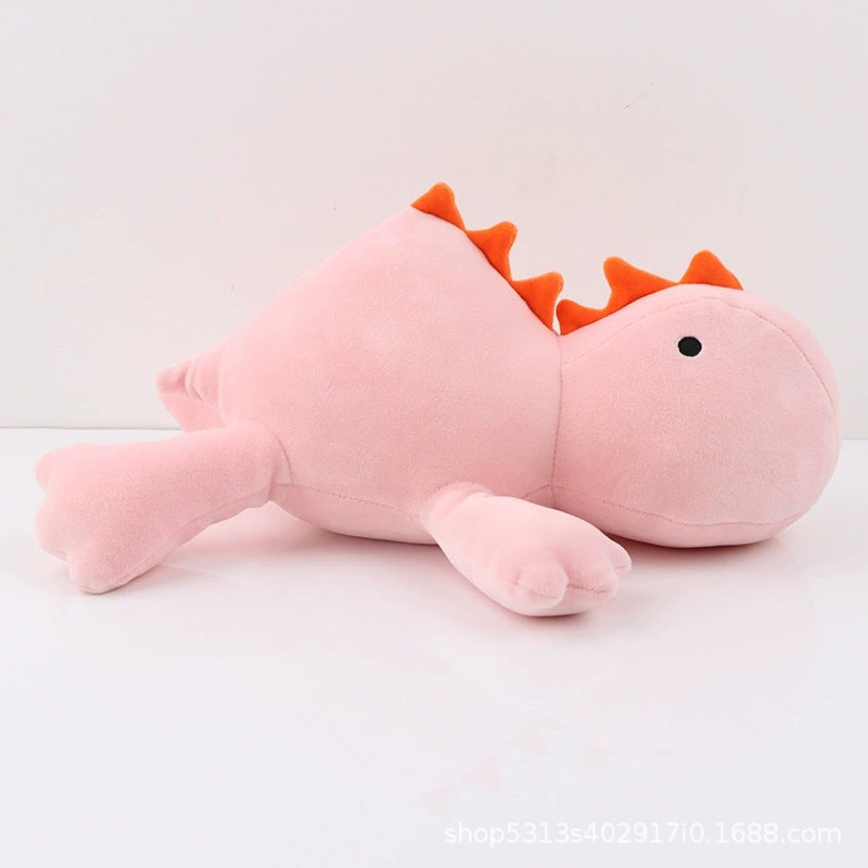 Plush Dinosaur Cuddle Lumbar Pillow With Soft Microfiber Stuffing And Embroidered Detail