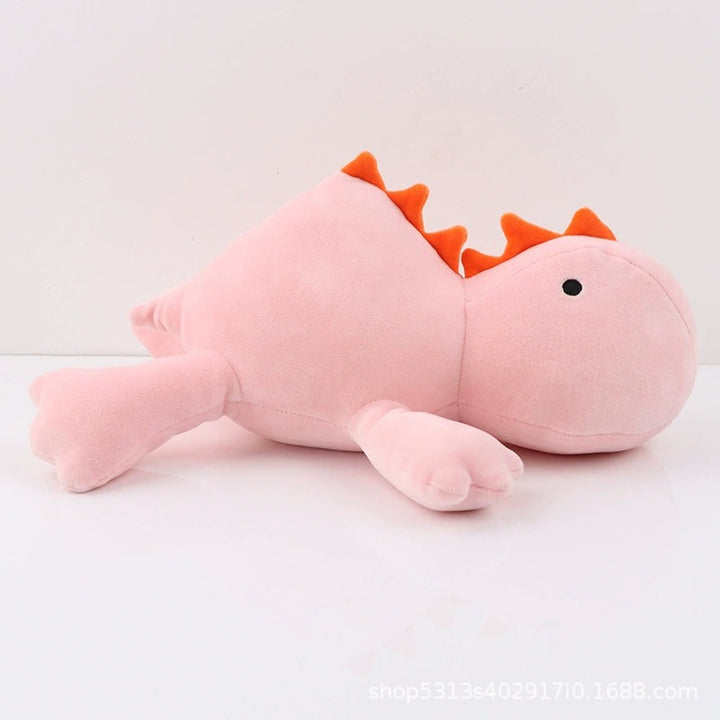 Plush Dinosaur Cuddle Lumbar Pillow With Soft Microfiber Stuffing And Embroidered Detail