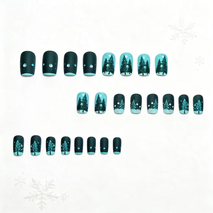 Winter Forest-Themed Nail Art Kalsten