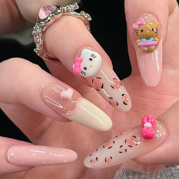 Decorative Floral Press-On Nail Art Kalsten