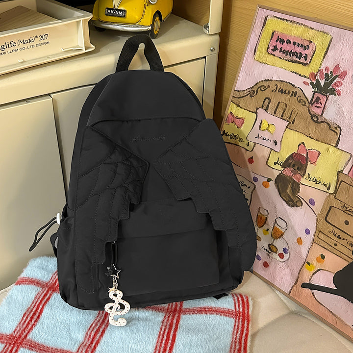 Cute Wing-Embellished Casual Backpack Kalsten