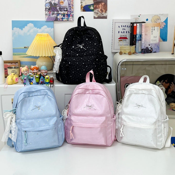 Stylish Sparkling Bow-Embellished Backpack Kalsten