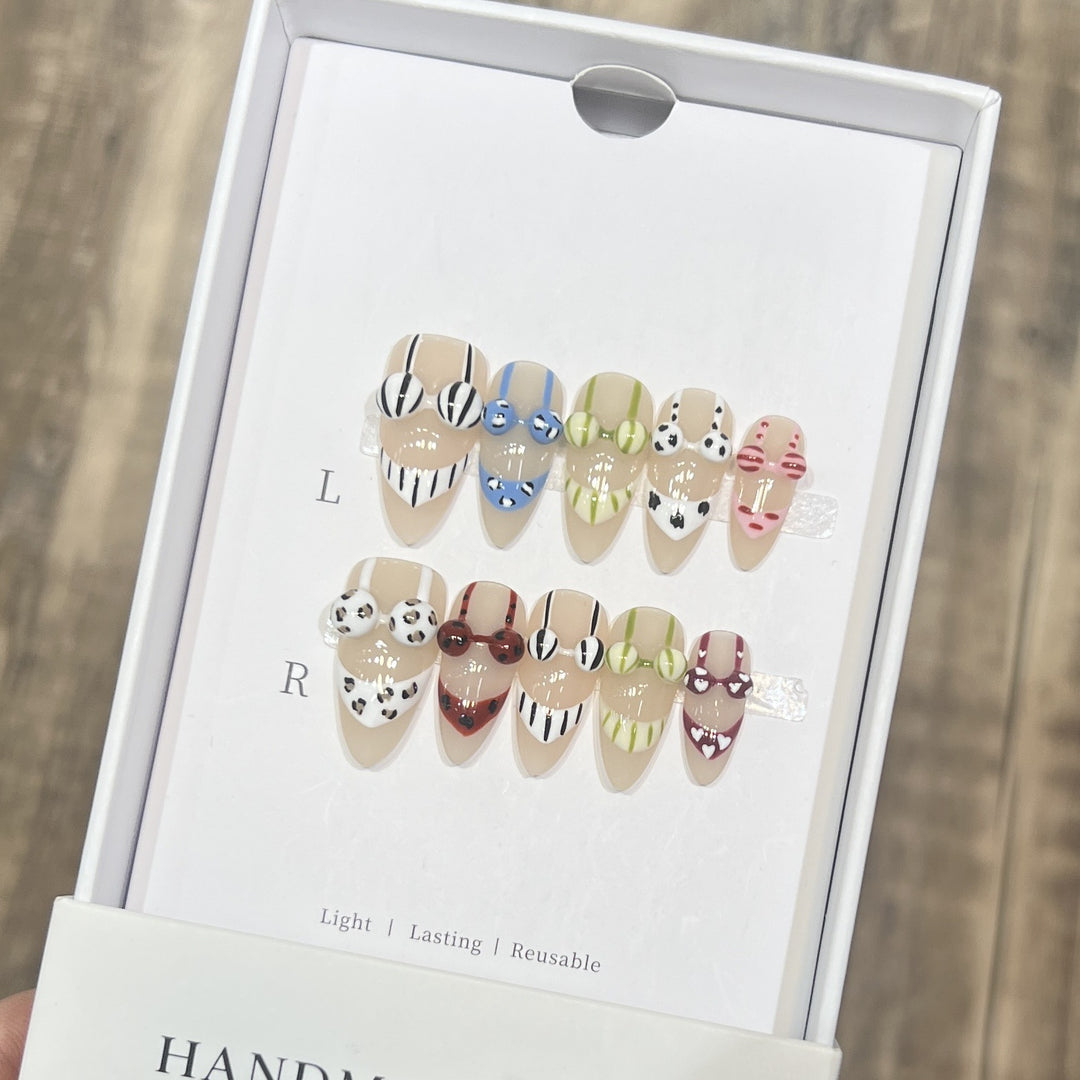 Decorative Press-On Nail Art Set with Unique Patterns Kalsten 1788223862