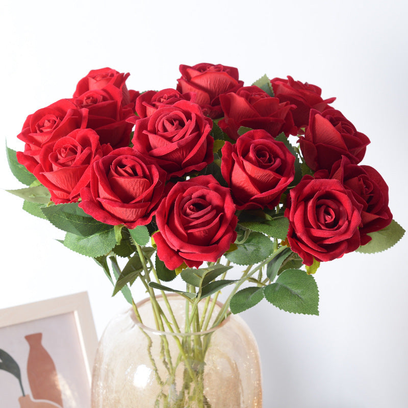 Elegant Silk Black Rose Stem