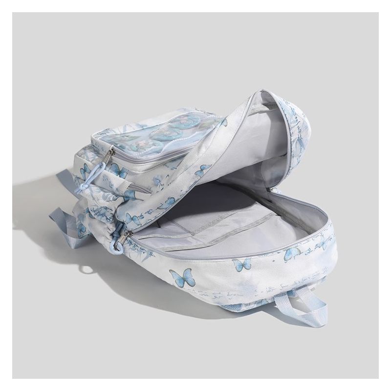Butterfly-Printed Multi-Compartment Backpack Kalsten