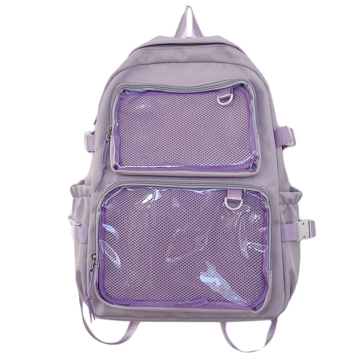 Multi-Compartment Transparent Mesh School Backpack