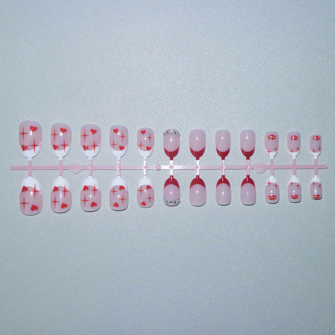 Romantic Heart-Themed Nail Art Set