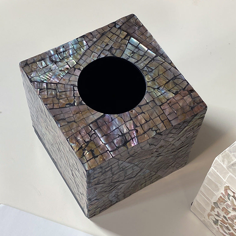 Mosaic paper bin made of natural materials Kalsten