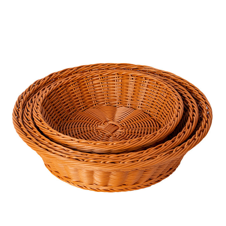 Round Decorative Woven Fruit Serving Basket Kalsten