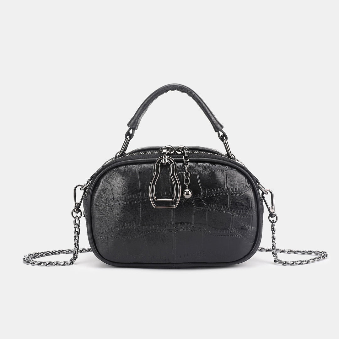 Chic Crocodile-Patterned Handheld Crossbody Bag