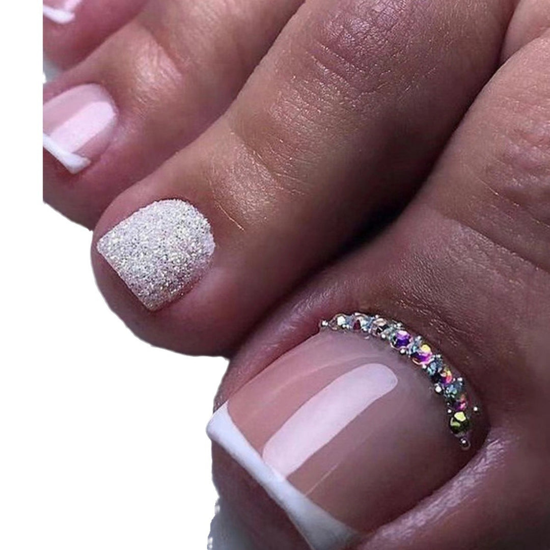 Decorative Rhinestone-Accented Toe Nail Art Kalsten