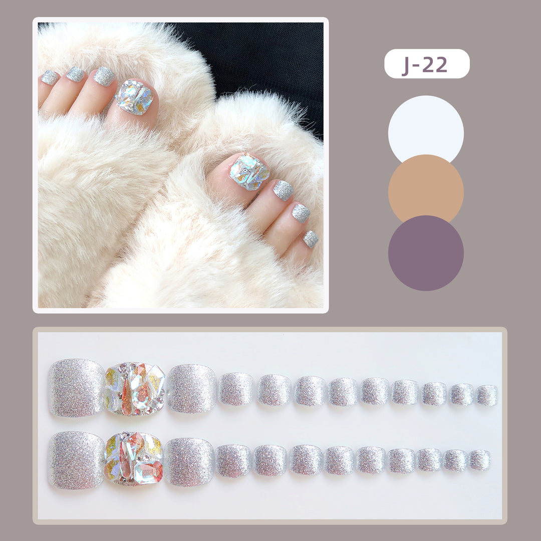 Decorative Press-On Toenail Art Set 1790727291