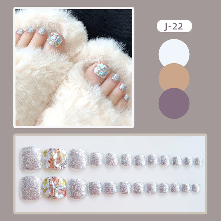 Decorative Press-On Toenail Art Set 1790727291