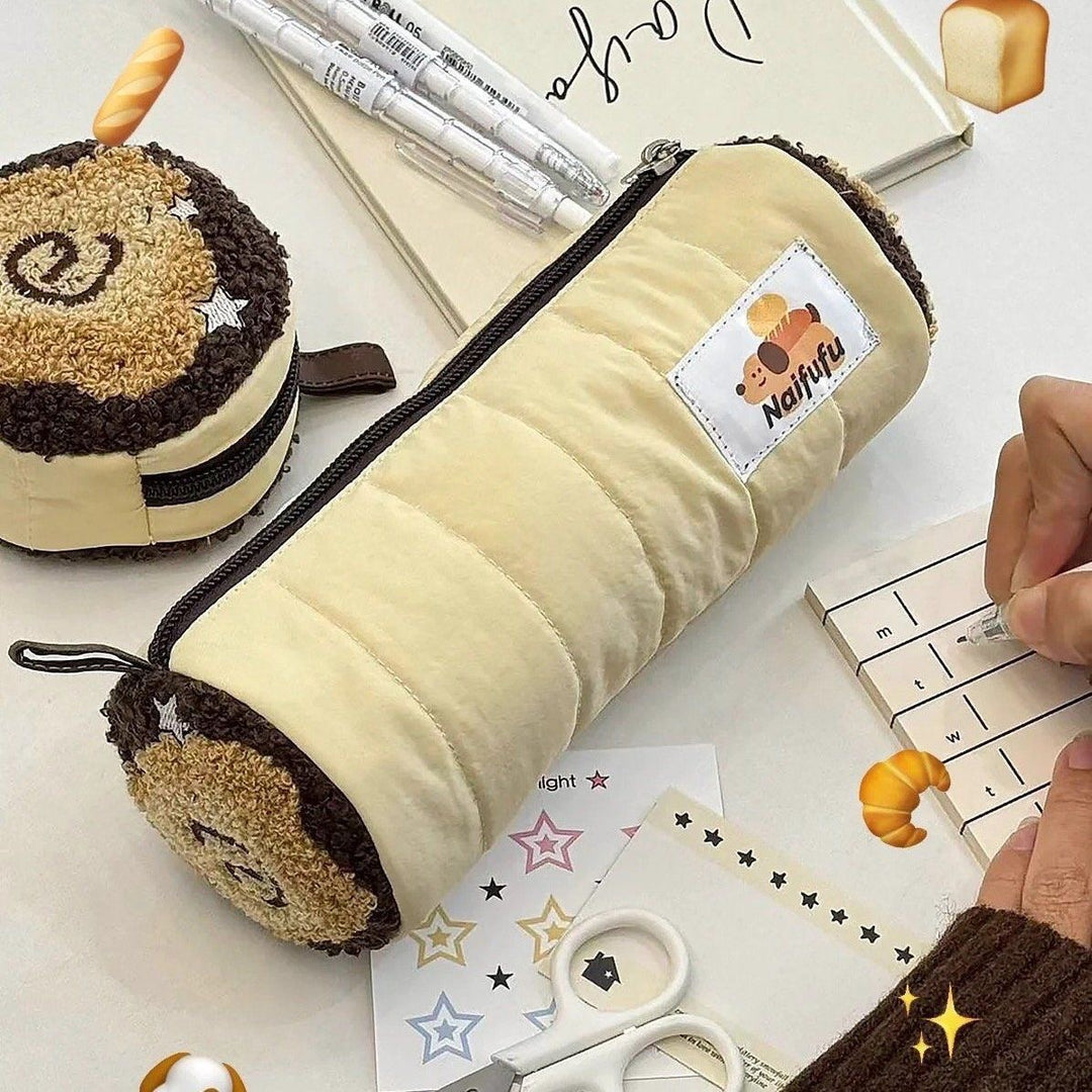 Quilted Cat-Themed Pencil Pouch