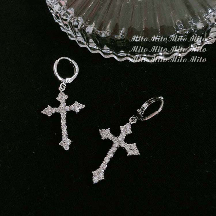 Elegant Cross Earrings with Sparkling Stones Kalsten