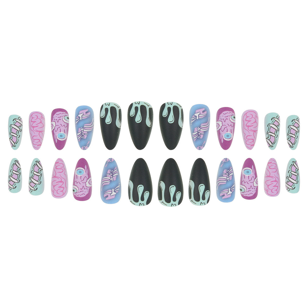 Artistic Horror-Themed Stiletto Press-On Nails Kalsten