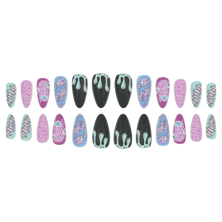 Artistic Horror-Themed Stiletto Press-On Nails Kalsten