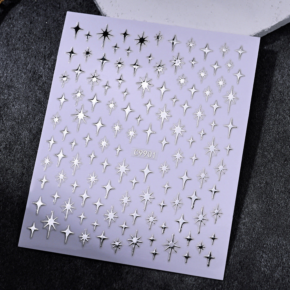 Gold Star Nail Art Decoration Stickers