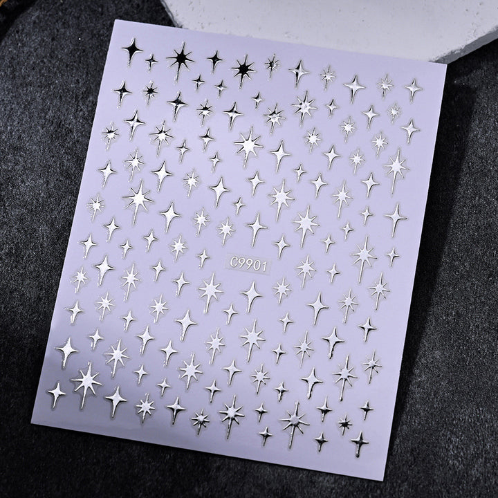 Gold Star Nail Art Decoration Stickers